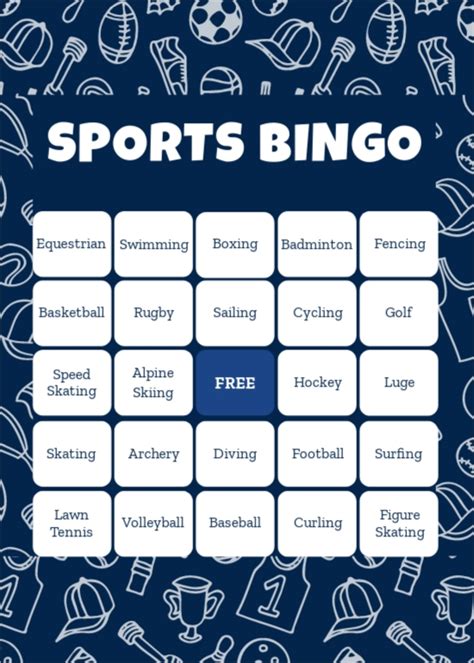 Sports Bingo Card Template in Word, PSD, Illustrator - Download ...