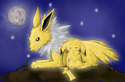 Jolteon and Pikachu by DarkCrow3 on DeviantArt