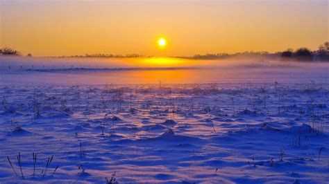 Sunrise at the snowfield wallpaper - backiee