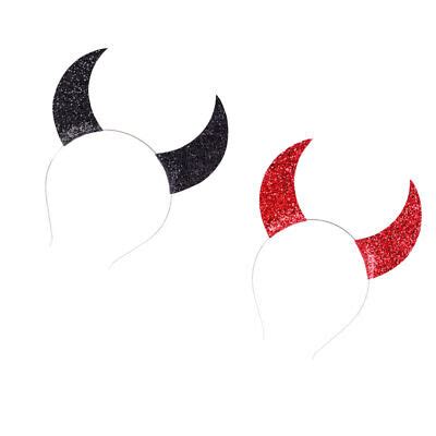 2 Pcs Devil Horns Cosplay Headwear Headbands Prom Make up House Party | eBay