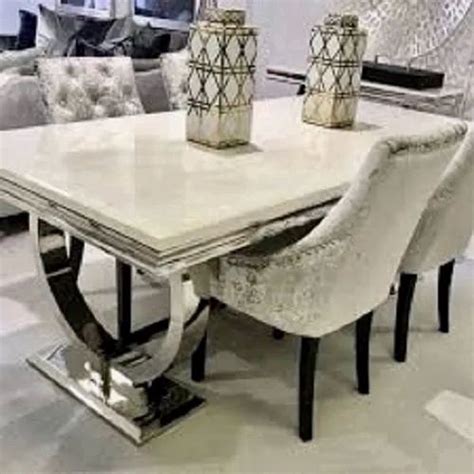 K K Furniture Marble Dining Table Set at Rs 64000/set in Bhopal | ID: 20879448312