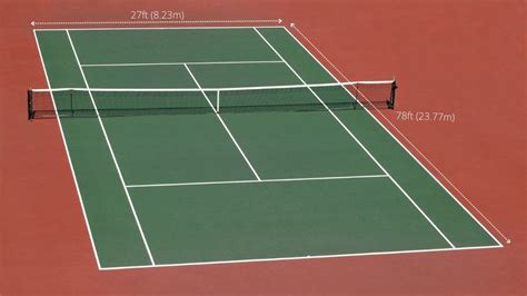 Tennis Court Dimensions Layout Diagram Measurements, 54% OFF