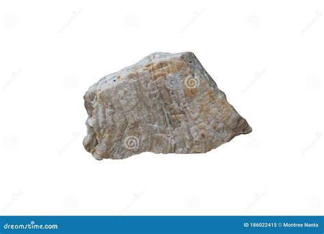 A Piece of Raw Quartzite Rock Isolated on White Background. There is ...