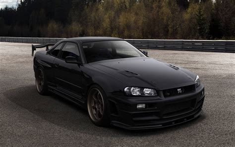 R34 Nissan Skyline GTR in black [2560x1600] : r/carporn