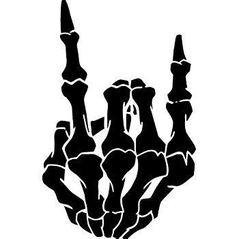 Image result for rock on skeleton hand | Silhouette stencil, Skull silhouette, Skull hand