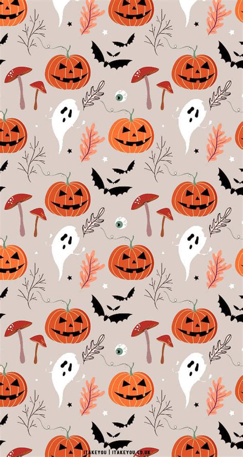 Download Scary Pumpkins Cute Halloween Iphone Wallpaper | Wallpapers.com