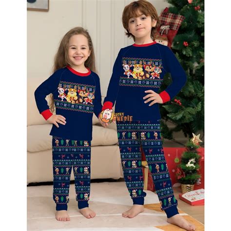 Cute Dog Christmas Pajamas Matching Family Couples Holiday Pjs Sets Sleepwear - Luckyonesie