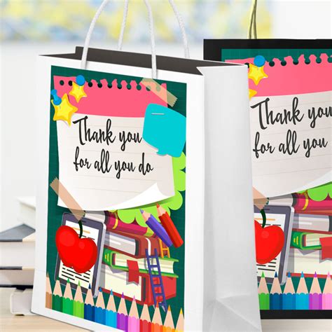 Teacher appreciation gift bag labels – Artofit