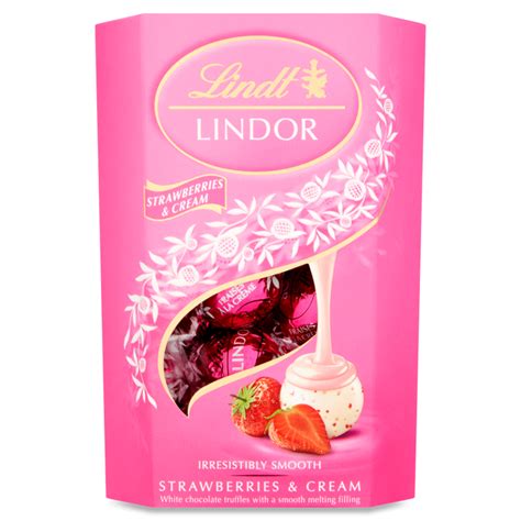 Lindt Lindor Strawberries & Cream Chocolate Truffles | Lindt Chocolate