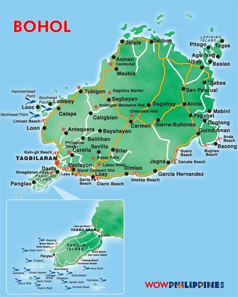 Bohol Island Tourist Map - Bohol Island • mappery | Tourist map, Bohol, Philippine map