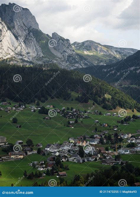 Idyllic Rural Remote Swiss Countryside Alpine Mountain Landscape ...