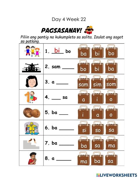 Pagbasa Sa Filipino Grade 2 Worksheets Worksheet Gabay Sa Pagbabasa ...