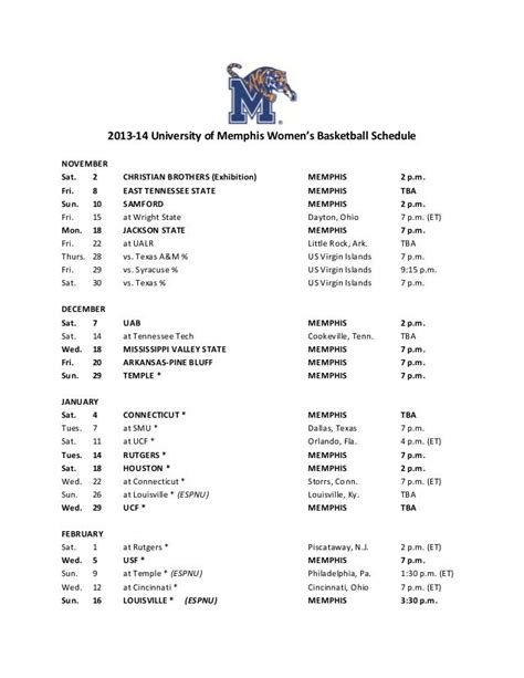 University Of Memphis Basketball Schedule 2022-23 - Festival Schedule 2022