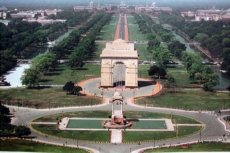 The India Gate, originally called the All India War Memorial, is a war memorial located astride ...