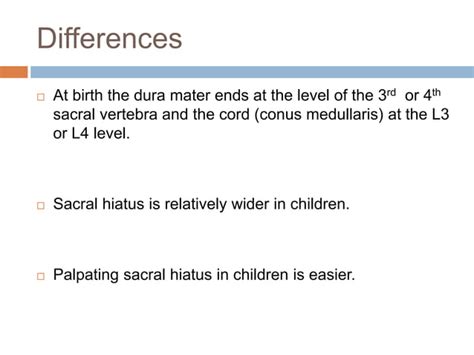 Caudal anesthesia