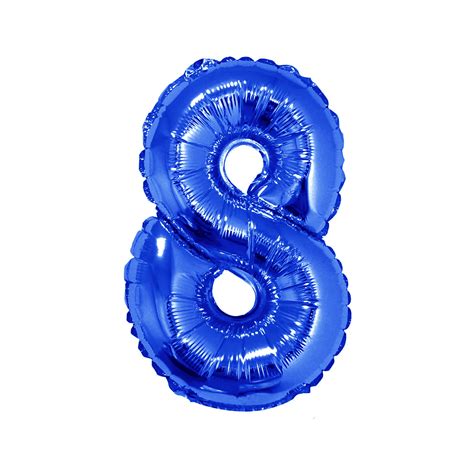 NUMBER FOIL MYLAR BALLOON 16" BLUE OLEGO 8 - Walmart.com