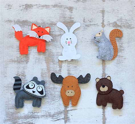 Felt hanging toys Woodland animals Set of by MiracleInspiration