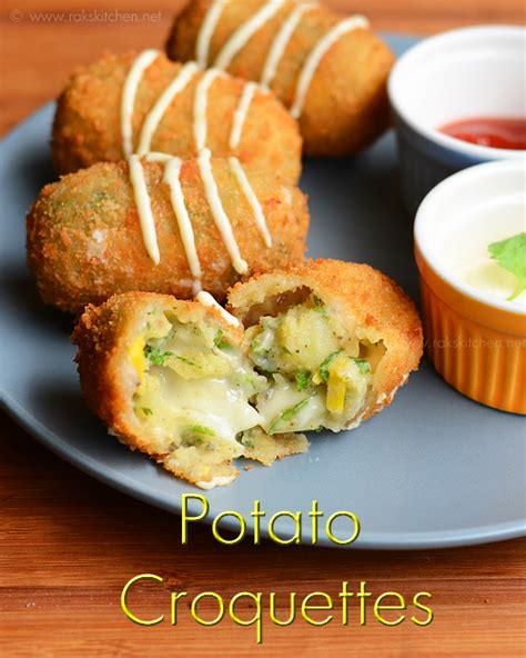 Potato croquettes recipe, vegetarian potato croquettes - Raks Kitchen