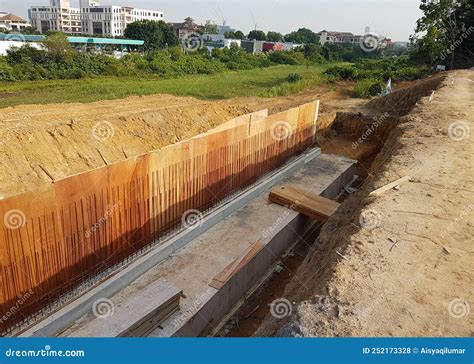 Retaining Wall is Under Construction. the Retaining Wall Was Built ...