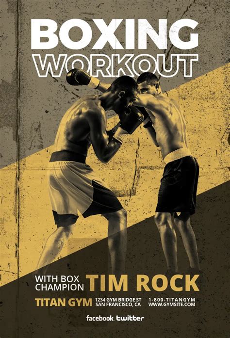 Free Boxing Training Flyer Template | Free Flyer for Sport Events