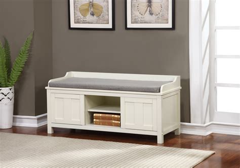 Linon Lakeville White Storage Bench