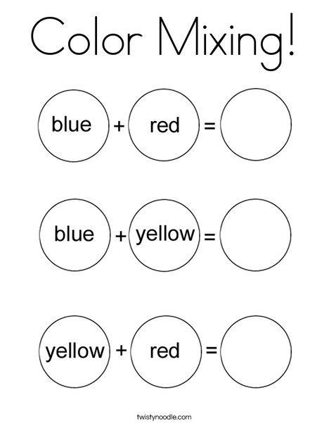 Color Mixing Coloring Page | Preschool colors, Color mixing, Color ...