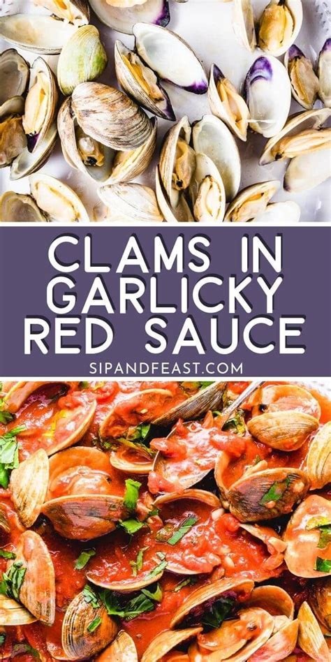 Clams in Red Sauce - Seafood | Red sauce recipe, Clam recipes, Italian seafood recipes