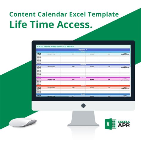 Content Calendar Excel Template - Excels App