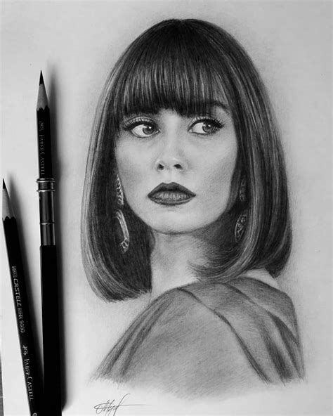 Таня Мусатенко on Instagram: “AVAILABLE! Pencil portrait of @tugce_kumral (@erkenci.kus) Pencils ...