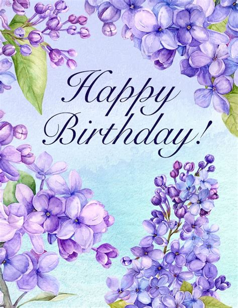 Happy Birthday Purple Flower Images