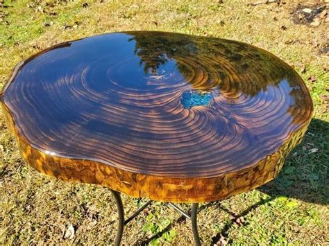Rustic Round Dining Table Charred Wood with satin finish and | Etsy ...