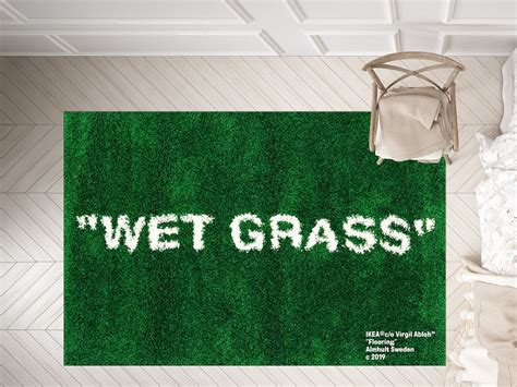 WET GRASS RUG, Green Grass Washable Personalized Area Rug, Gift for Home, Grass Pattern Rug ...