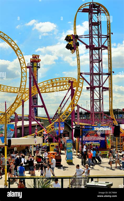 Adventure Island funfair on the seafront at Southend on Sea Essex Stock Photo, Royalty Free ...