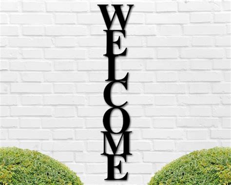 Welcome Metal Sign Vertical Welcome Sign Welcome Porch Sign | Etsy