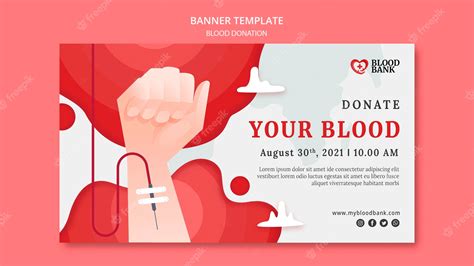 Free PSD | Blood donation horizontal banner template