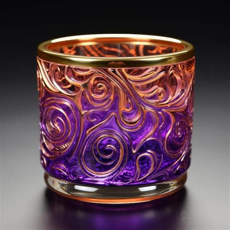 Premium AI Image | Detailed glass candle holders with swirling colors