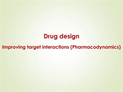 Drug design i | PPT