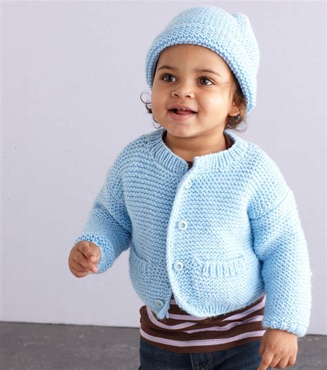 Knit A Simple Style Baby Cardigan and Hat Free Pattern - Knitting Bee