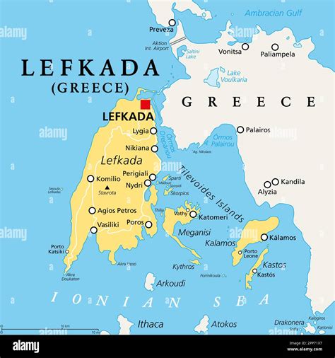 Lefkada map hi-res stock photography and images - Alamy