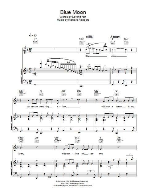 Blue Moon | Sheet Music Direct