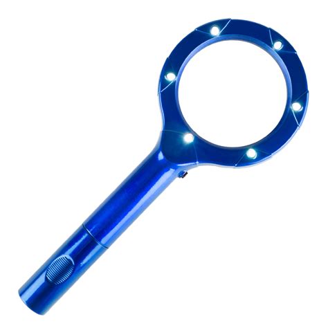 Magnifying Glass with LED Light, Lightweight Handheld Lighted 4x Magnifier (Blue) by Stalwart ...