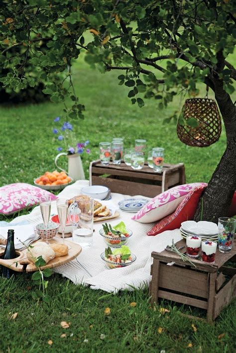 Beautiful picnic spread with wood storage crate tables,vhll hanging ...