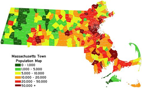 Massachusetts Population Map : r/boston