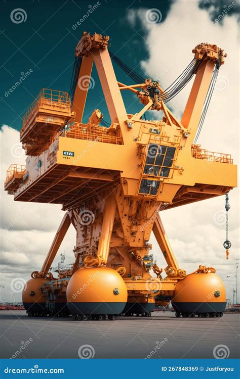 Deck Crane. Cargo Ship Crane Stock Illustration - Illustration of tower ...