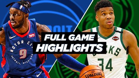 PISTONS at BUCKS FULL GAME HIGHLIGHTS - 2021 NBA Season - YouTube