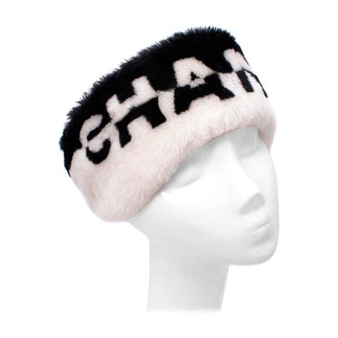 Chanel Bicolour Logo Shearling Winter Headband For Sale at 1stDibs ...