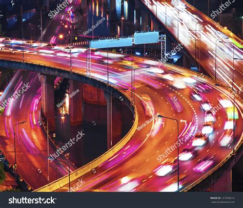 Highway Traffic At Night Stock Photo 127299212 : Shutterstock