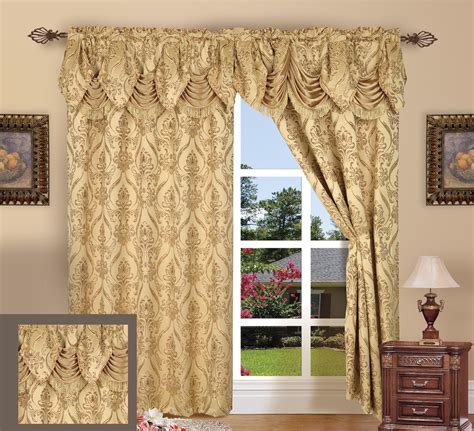 Amazon.com: Elegance Linen Luxury Jacquard Curtain Panel Set with ...