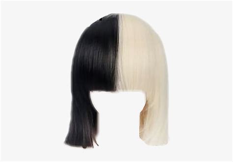 Download Hair Wig Sia Black White Blackandwhite Pop Music Freeto - Sia Wig Transparent ...