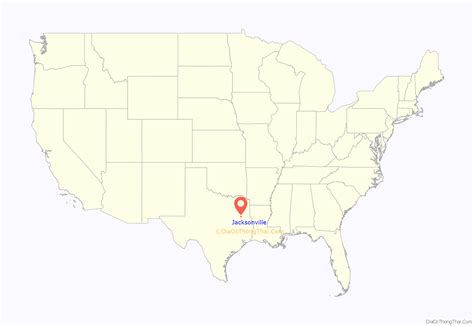 Map of Jacksonville city, Texas